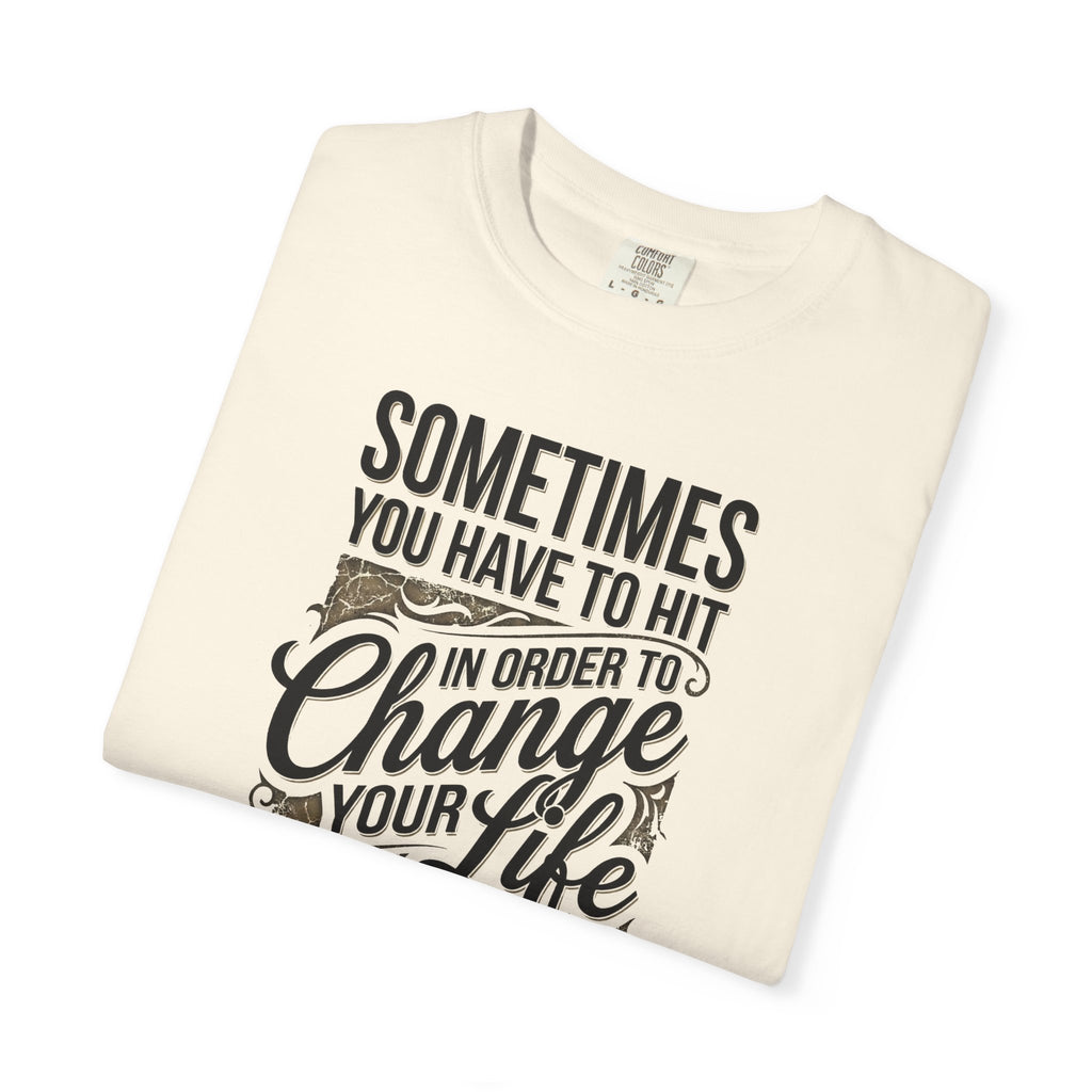 T-Shirt — “Sometimes You Have to Hit Rock Bottom” Motivational Graphic Tee